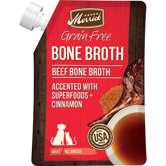 Merrick Grain Free Bone Broth Beef Recipe - 16 Oz - Doggie Dog Treats And Toys