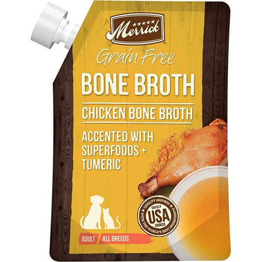 Merrick Grain Free Bone Broth Chicken Recipe - 16 Oz - Doggie Dog Treats And Toys